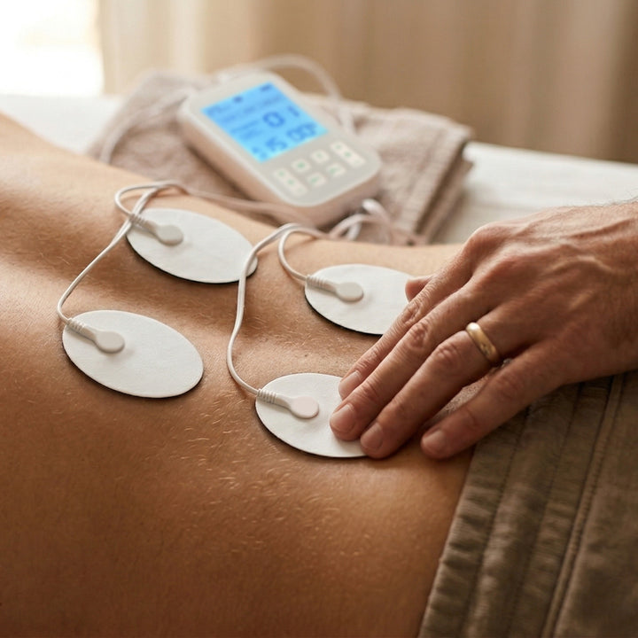 Massaggiatore ed elettrostimolatore muscolare, TENS/EMS, stimolazione 3 in 1, Mediatech, MT6543