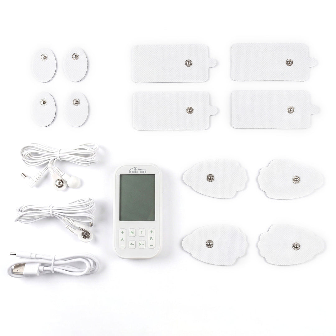 Massaggiatore ed elettrostimolatore muscolare, TENS/EMS, stimolazione 3 in 1, Mediatech, MT6543