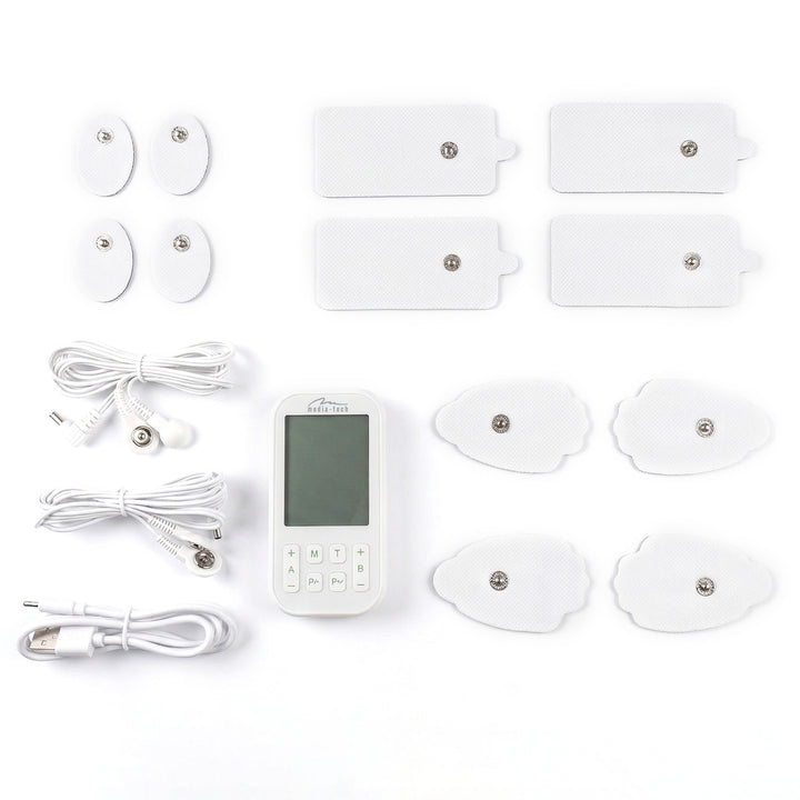 Massaggiatore ed elettrostimolatore muscolare, TENS/EMS, stimolazione 3 in 1, Mediatech, MT6543