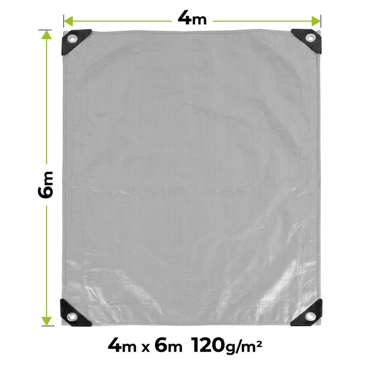 Telo argentato 120 g 4x6 m VA0476, impermeabile, Vayox