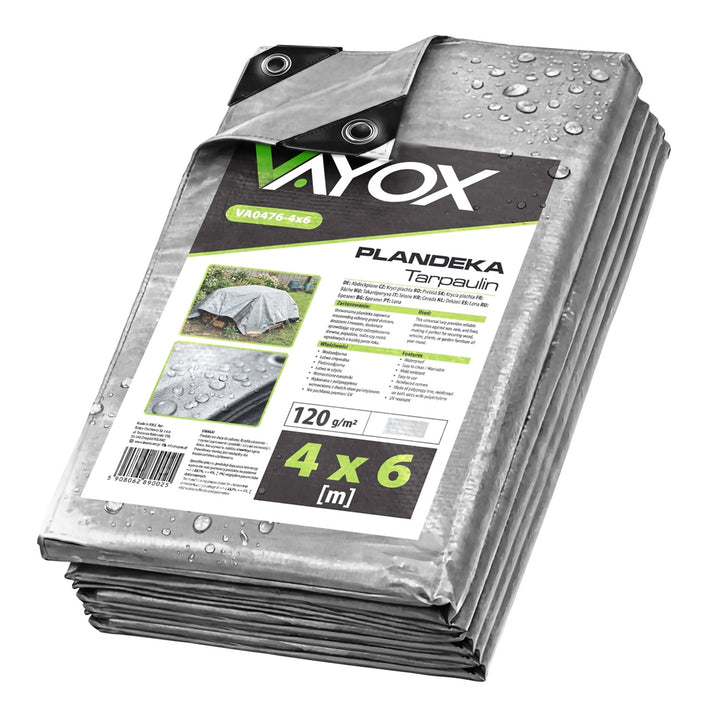 Telo argentato 120 g 4x6 m VA0476, impermeabile, Vayox