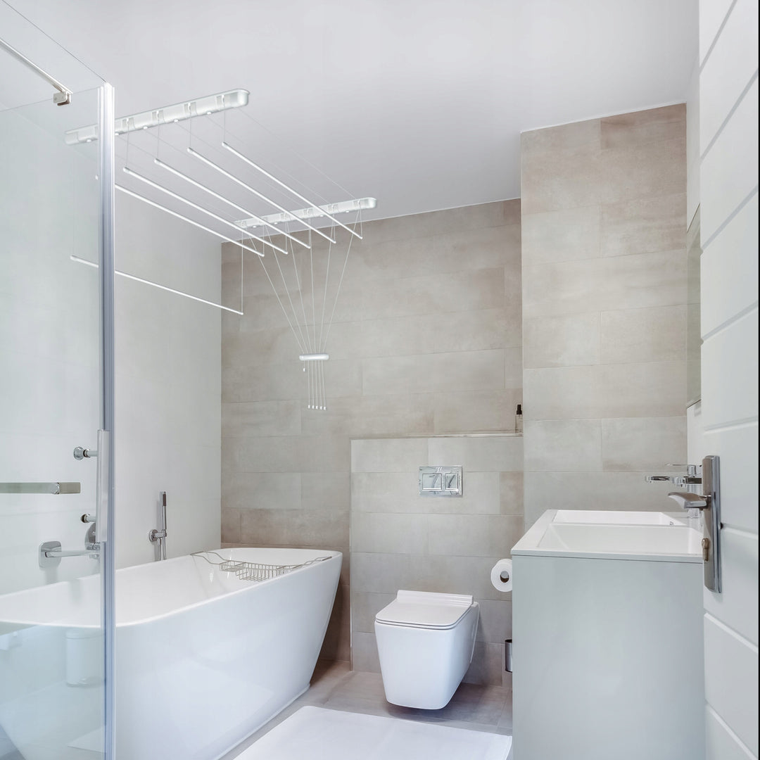 Stendibiancheria da soffitto a 6 barre, 140 cm, superficie di asciugatura 8,4 m, Sepio