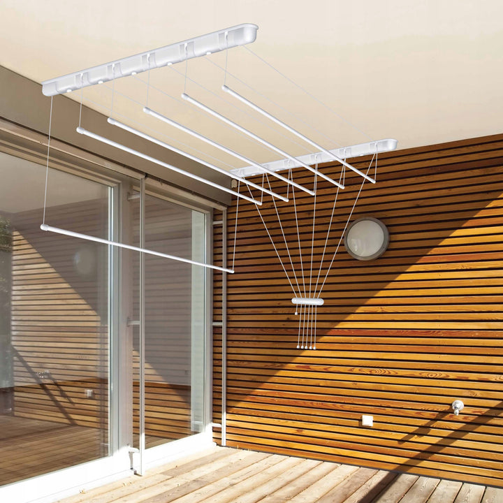 Stendibiancheria da soffitto a 6 barre, 140 cm, superficie di asciugatura 8,4 m, Sepio