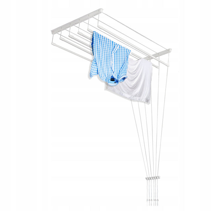Stendibiancheria da soffitto a 6 barre, 140 cm, superficie di asciugatura 8,4 m, Sepio