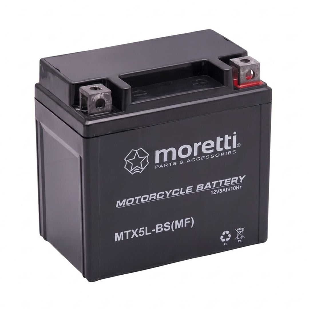 Batteria Moretti, 12 V, 5 Ah, AGM (gel), corrente di avviamento 70 A, AKUYTX5L-BSXMOR000