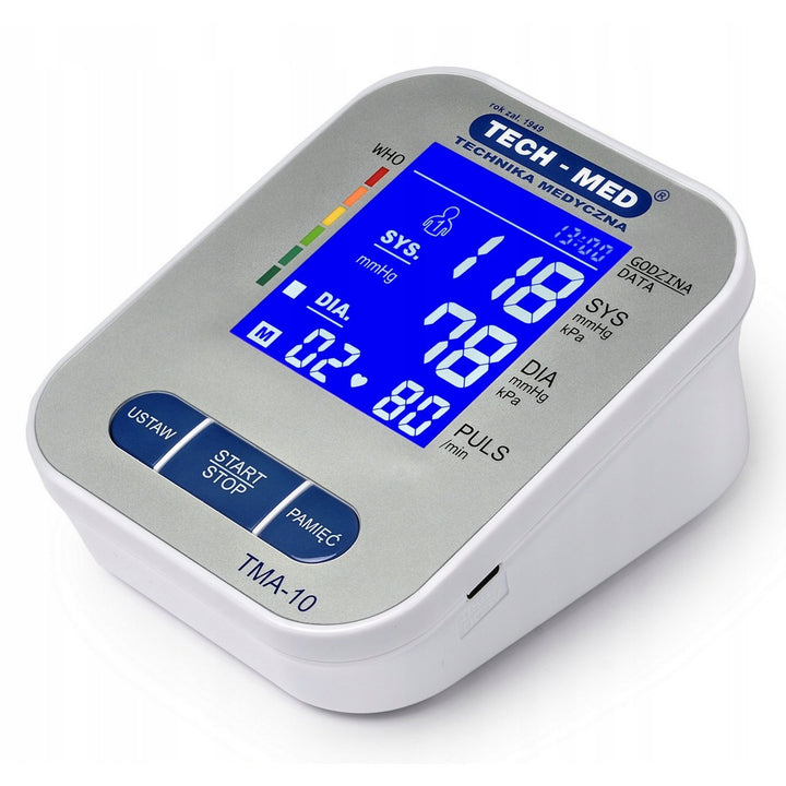 Sfigmomanometro elettronico, schermo retroilluminato, bracciale da 22–32 cm, indicatore di aritmia, TMA-10, Tech-Med