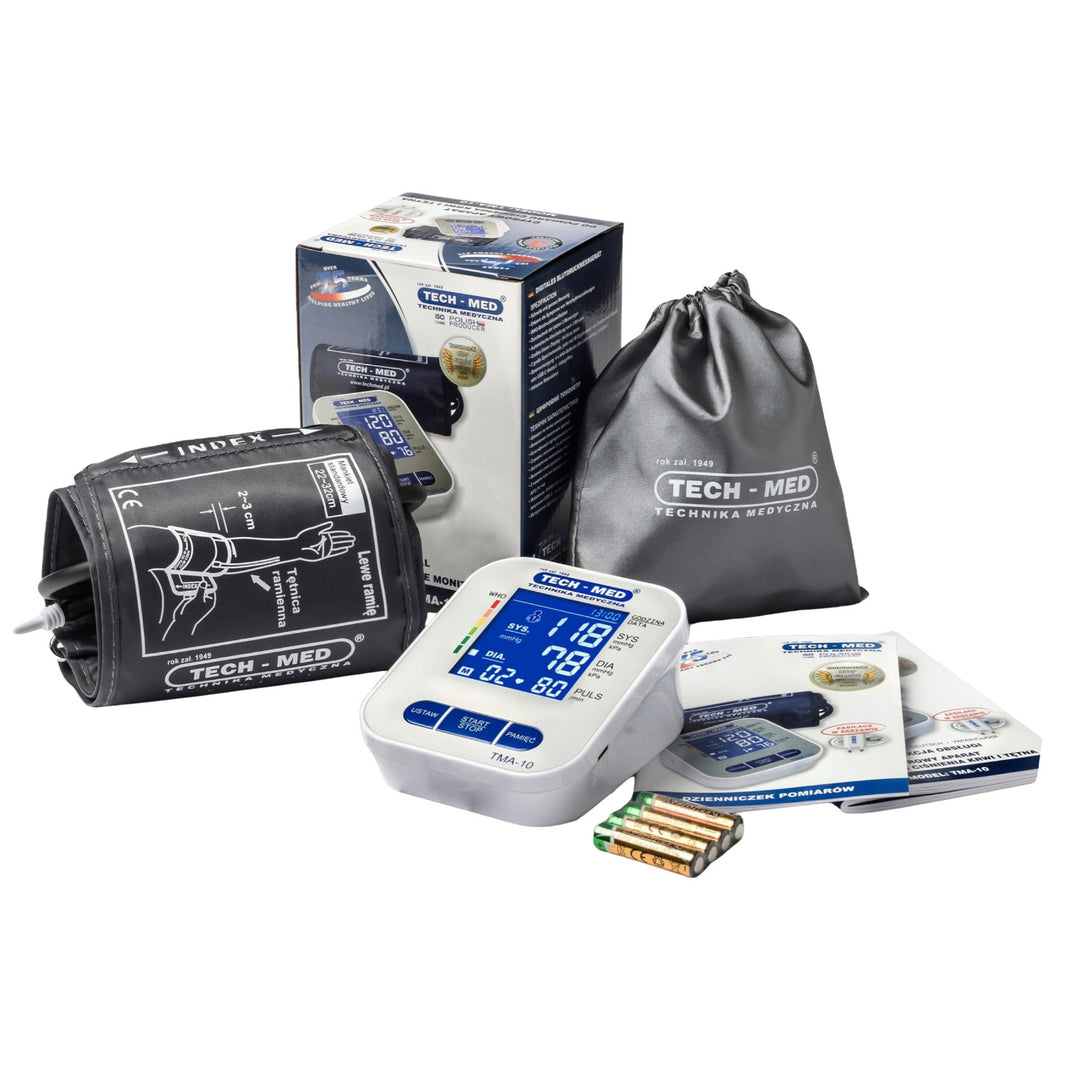 Sfigmomanometro elettronico, schermo retroilluminato, bracciale da 22–32 cm, indicatore di aritmia, TMA-10, Tech-Med