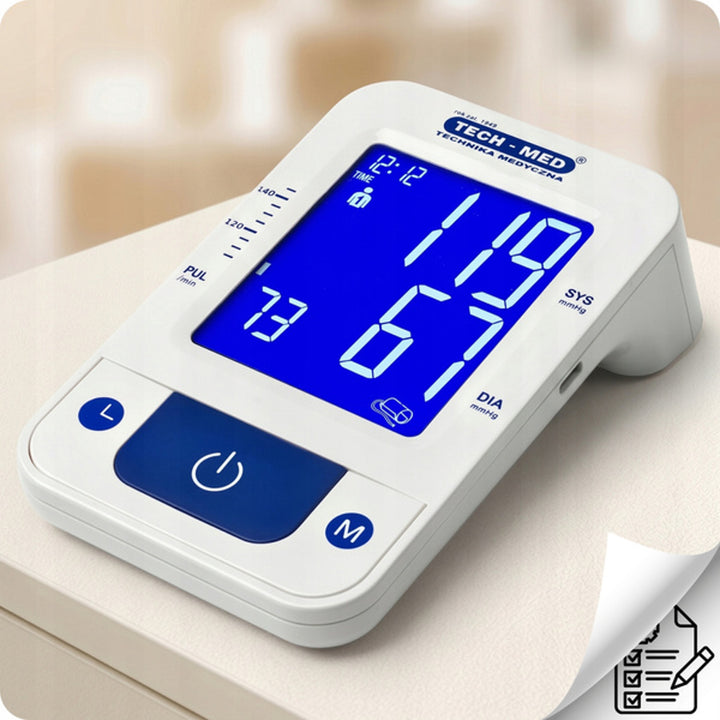 Tensiometro elettronico, funzione vocale, bracciale 22–42 cm, indicatore IHB, TMA-CONTROL3, Techmed