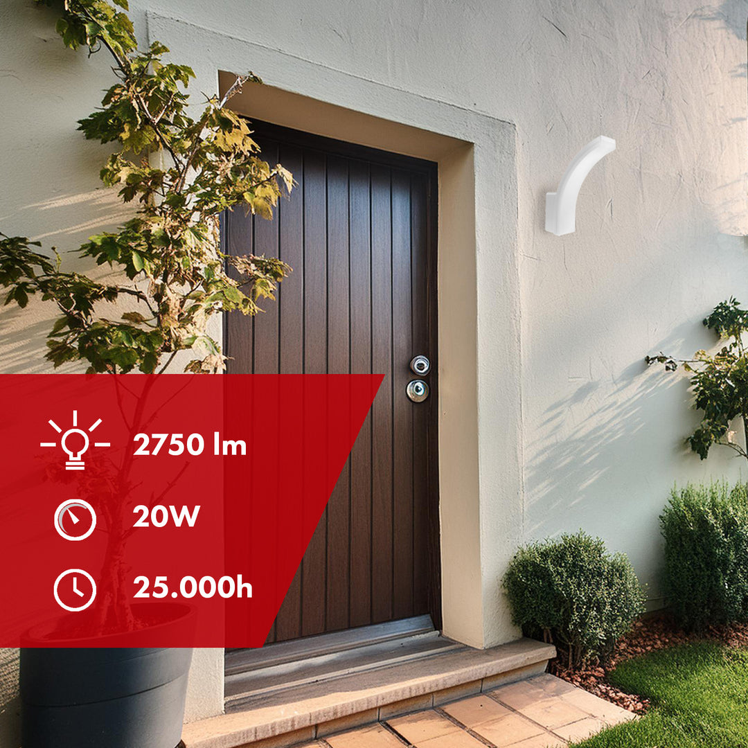 Lampada LED Maclean, colore bianco, 20 W, IP65, 2750 lm, luce bianca neutra (4000 K) MCE511 W, 2 pezzi