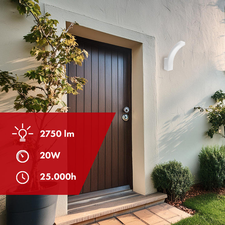 Lampada LED Maclean, colore bianco, 20 W, IP65, 2750 lm, luce bianca neutra (4000 K) MCE511 W, 2 pezzi