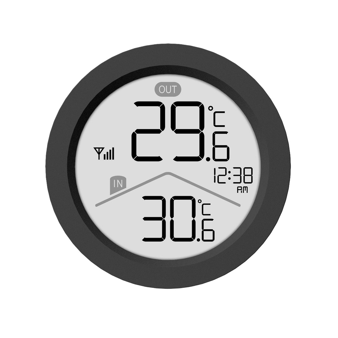 Stazione meteorologica wireless GreenBlue, temperatura interna/esterna, orologio, scelta tra °C e °F, portata fino a 60 m, nera, GB162 B + 4 batterie alcaline AAA Varta Industrial