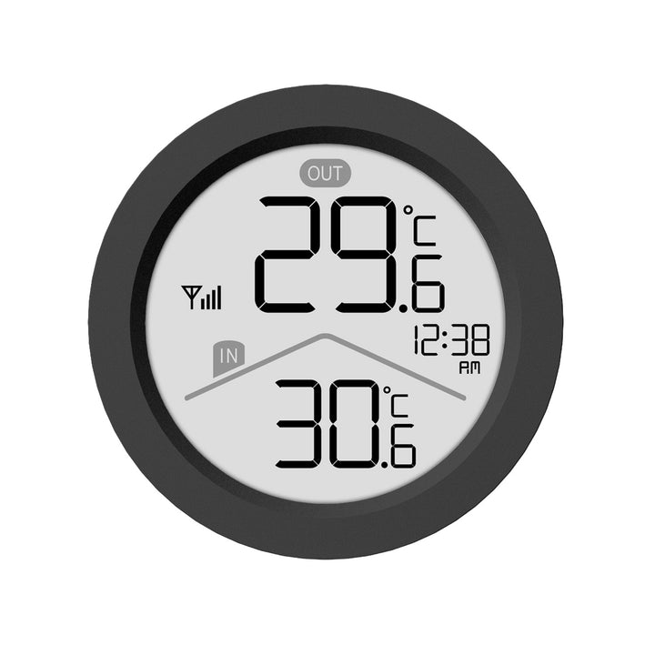 Stazione meteorologica wireless GreenBlue, temperatura interna/esterna, orologio, scelta tra °C e °F, portata fino a 60 m, nera, GB162 B + 4 batterie alcaline AAA Varta Industrial