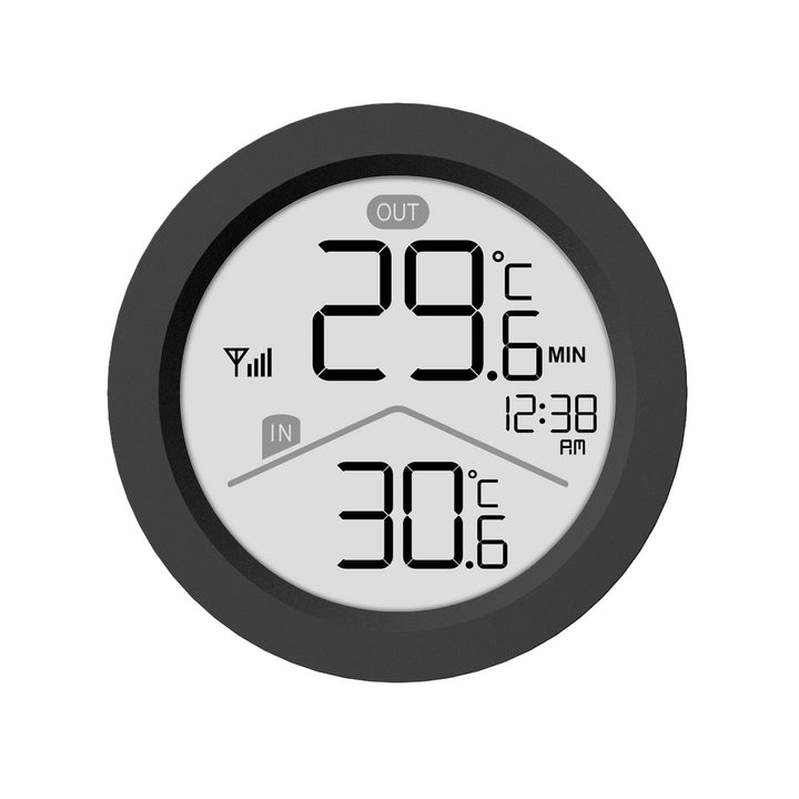 Stazione meteorologica wireless GreenBlue, temperatura interna/esterna, orologio, scelta tra °C e °F, portata fino a 60 m, nera, GB162 B + 4 batterie alcaline AAA Varta Industrial