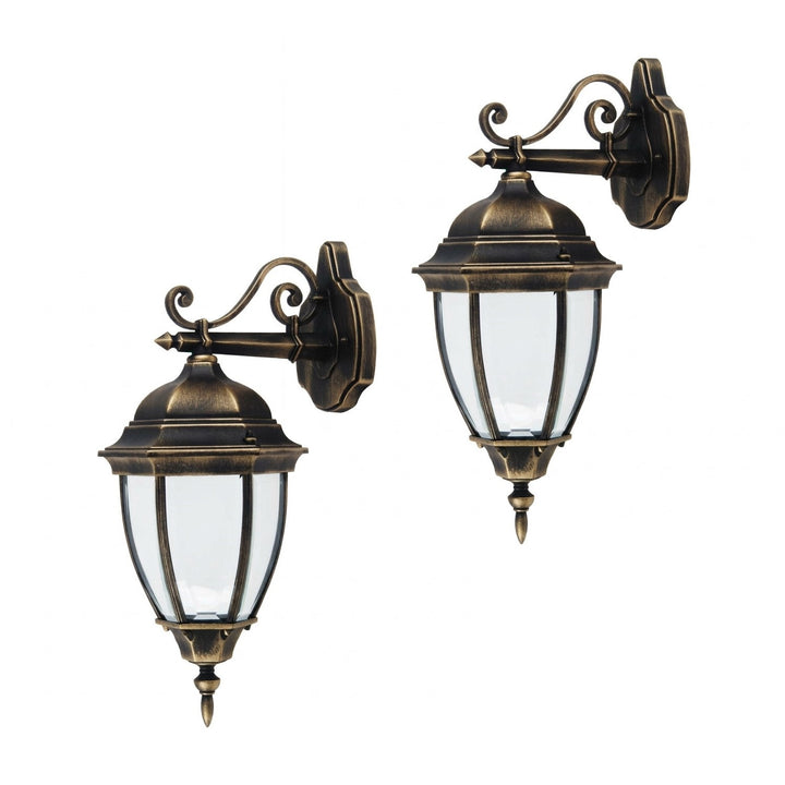 Applique Rabalux, per esterni, IP44, E27, max 60 W, oro antico, Toronto, 2 pezzi