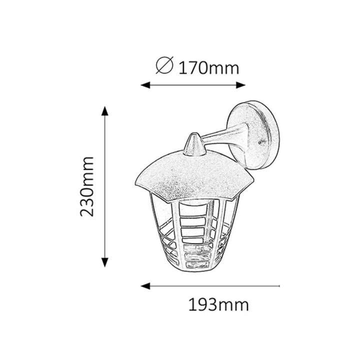 Applique Rabalux, da esterno, IP44, E27, max 60 W, nera, Marseille, 4 pezzi