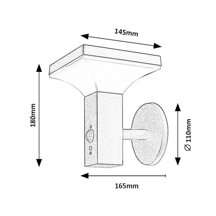 Lampada Rabalux, da parete, per esterni, a energia solare, IP44, LED 4 W, Geleen, 2 pezzi