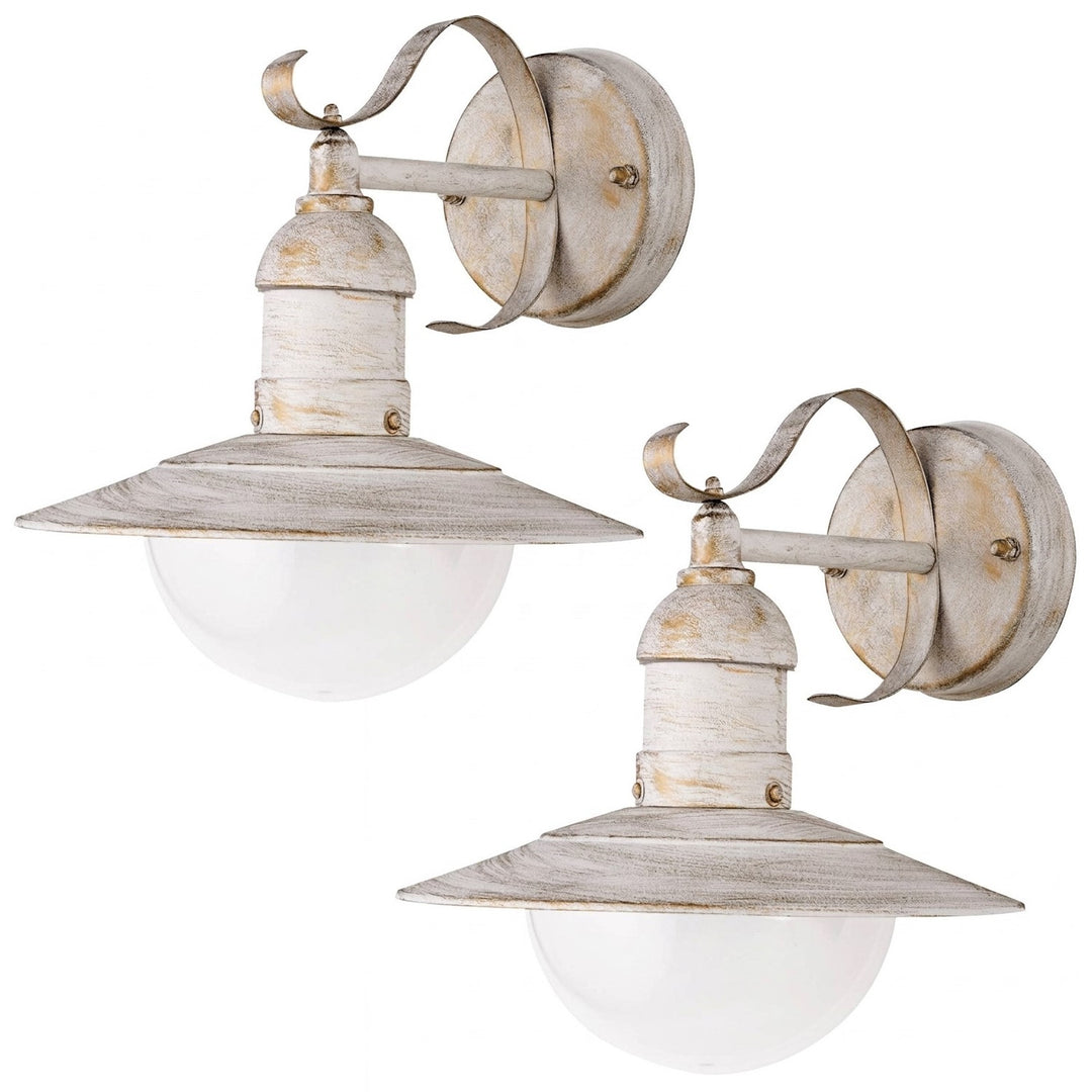 Applique Rabalux, da esterno, IP44, E27, max 60 W, bianco antico, Oslo, 2 pezzi