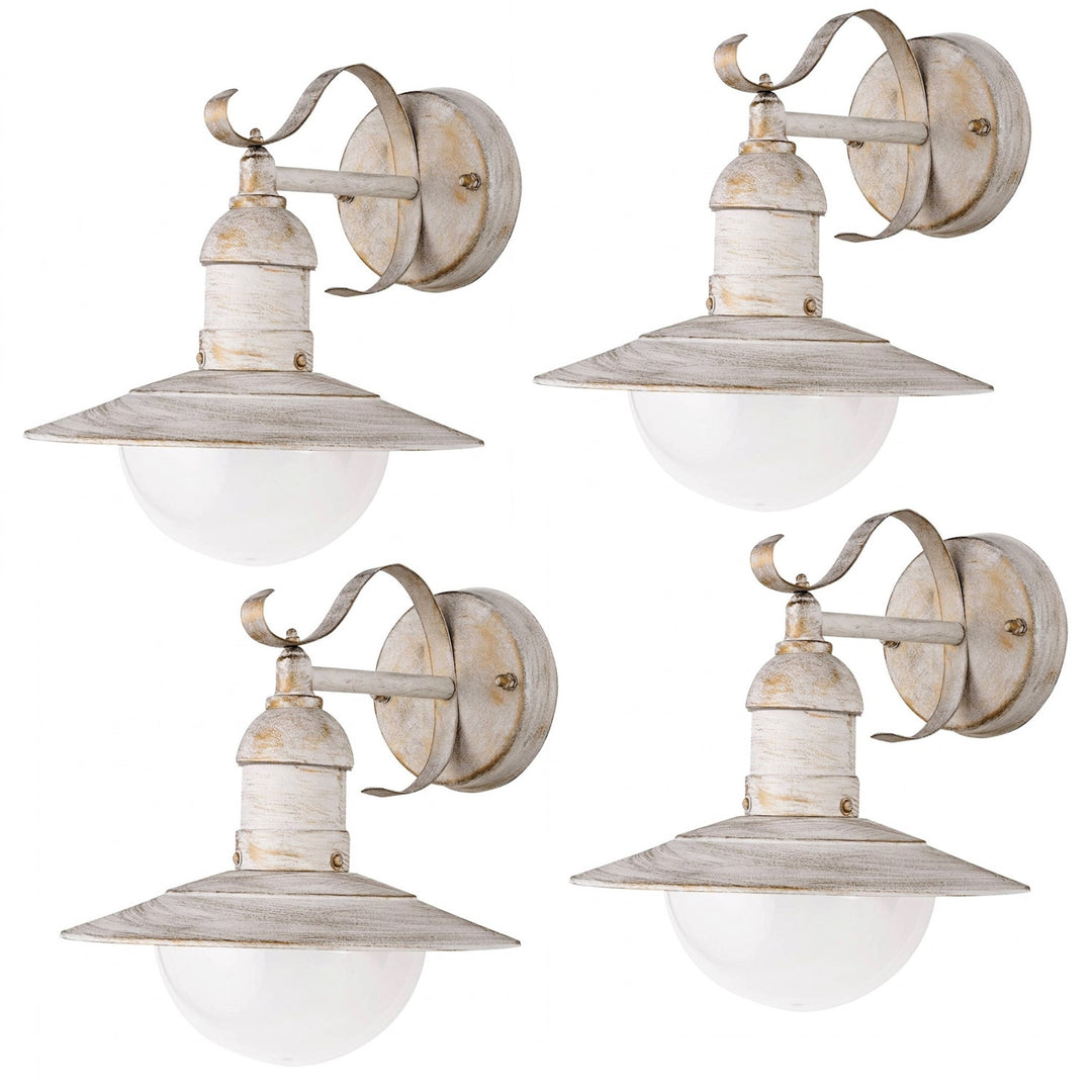 Applique Rabalux, per esterni, IP44, E27, max 60 W, bianco antico, Oslo, 4 pezzi