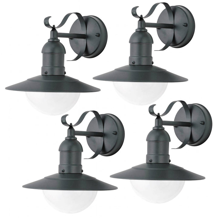 Applique Rabalux, per esterni, IP44, E27, max 60 W, verde, Oslo, 4 pezzi