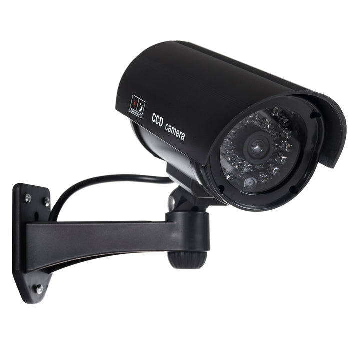 Falsa telecamera con LED lampeggiante IR1100 B IR per esterni, nera, 2 pezzi + 4 batterie AA Varta Industrial