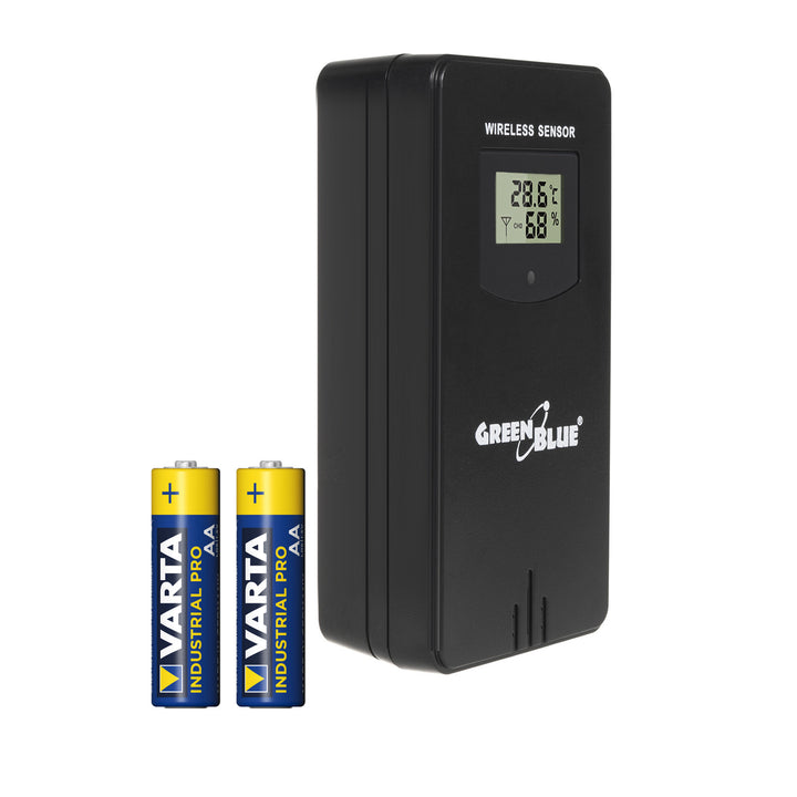 Sensore esterno per la stazione meteorologica GreenBlue, compatibile con la stazione GB522, modello GB532 + 2 batterie alcaline AA Varta Industrial