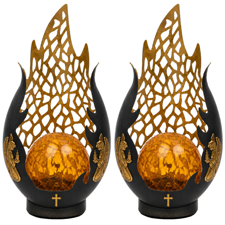 Lanterna solare, Fiamma eterna, LED 0,06 W, autonomia 20.000 ore, luminosità massima 2 lm, 77208, Znicz-lux, 2 pezzi