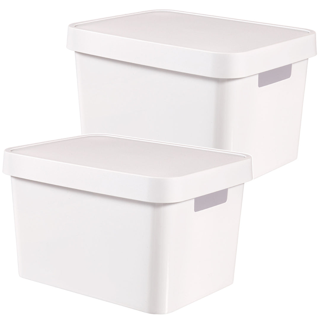 Contenitore con coperchio Curver Infinity da 17 L, bianco, 2 pezzi