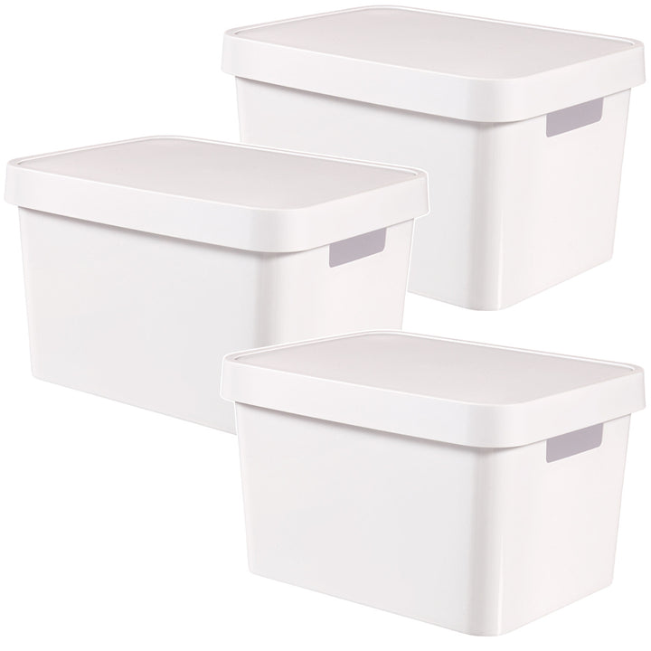 Contenitore con coperchio Curver Infinity da 17 L, bianco, 3 pezzi