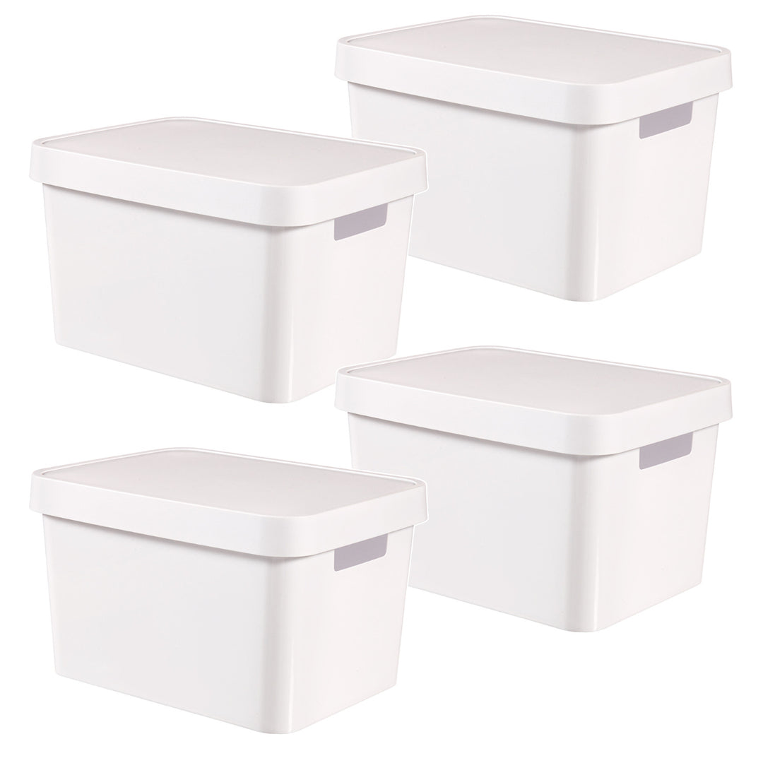 Contenitore con coperchio Curver Infinity da 17 L, bianco, 4 pezzi