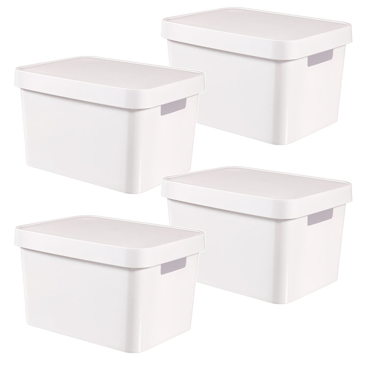 Contenitore con coperchio Curver Infinity da 17 L, bianco, 4 pezzi