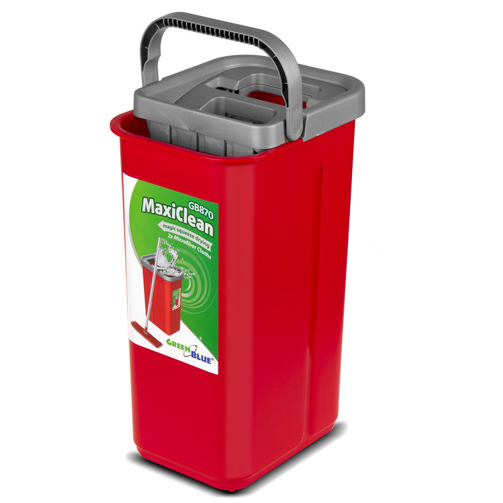 Mop piatto con secchio e strizzatore GreenBlue, due ricambi in microfibra HQ, capacità 5,7 L, MaxiClean GB870 + panno Vileda Actifibre Pro