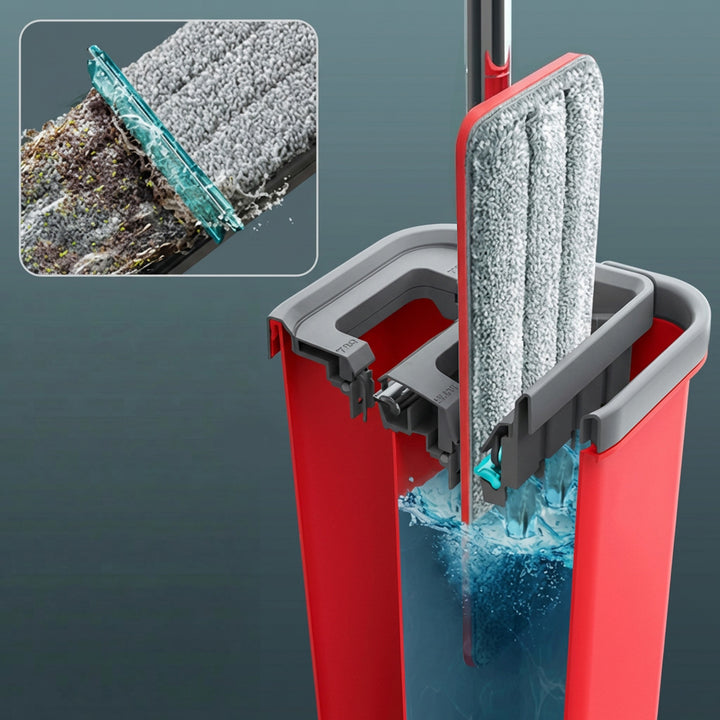 Mop piatto con secchio e strizzatore GreenBlue, due ricambi in microfibra HQ, capacità 5,7 L, MaxiClean GB870 + panno Vileda Actifibre Pro
