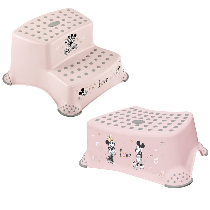 Piattaforma per bambini + piattaforma per bambini a due gradini Keeeper, con funzione antiscivolo, serie "Minnie Mouse"