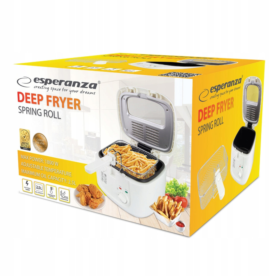 Friggitrice Esperanza SPRING ROLL, 2,5 L, 1800 W, regolazione della temperatura, Esperanza