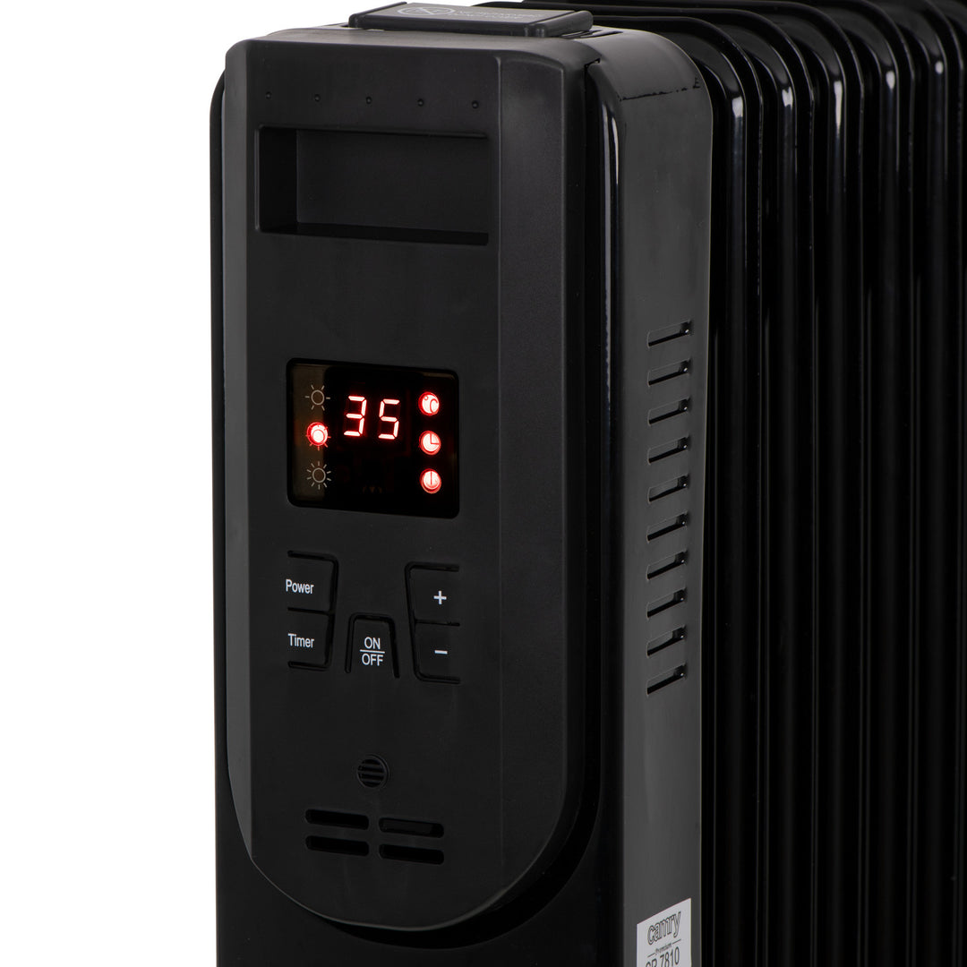 Termoventilatore ad olio, 11 alette, 2500 W, telecomando, display a LED, termostato, Camry CR 7813