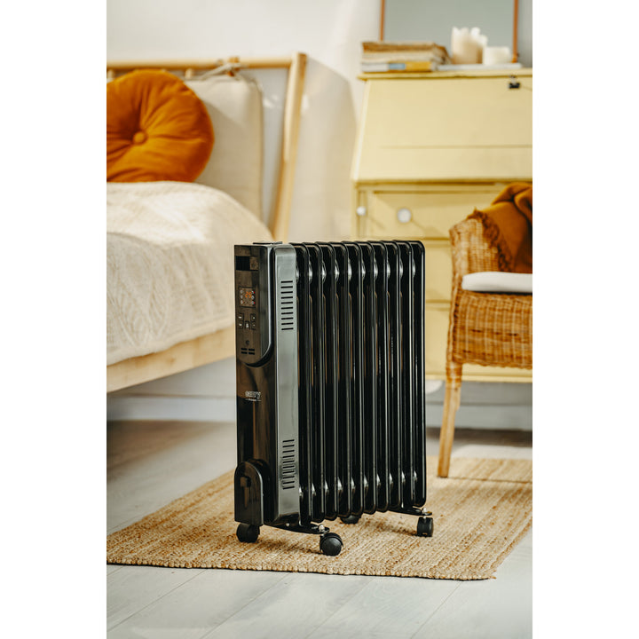Termoventilatore ad olio, 11 alette, 2500 W, telecomando, display a LED, termostato, Camry CR 7813