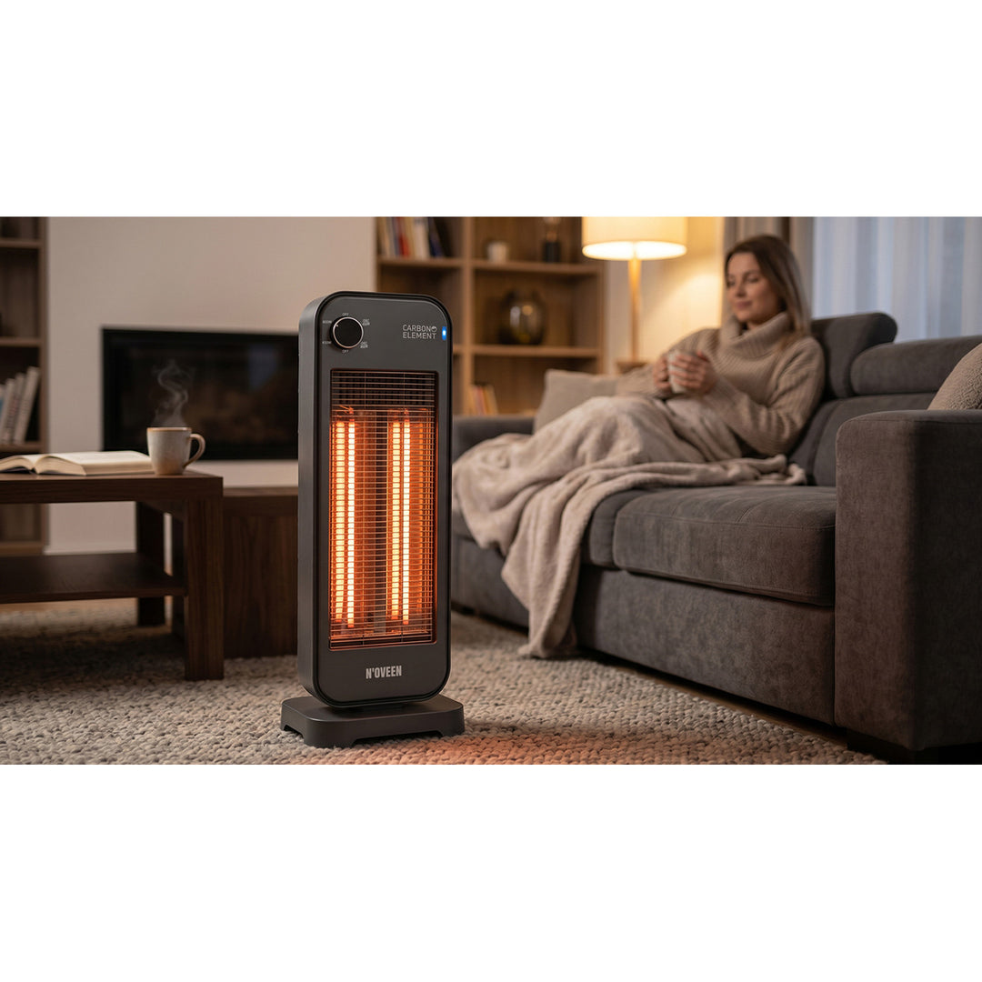 Riscaldatore a irraggiamento, infrarossi 900 W, 2 livelli di riscaldamento, Noveen