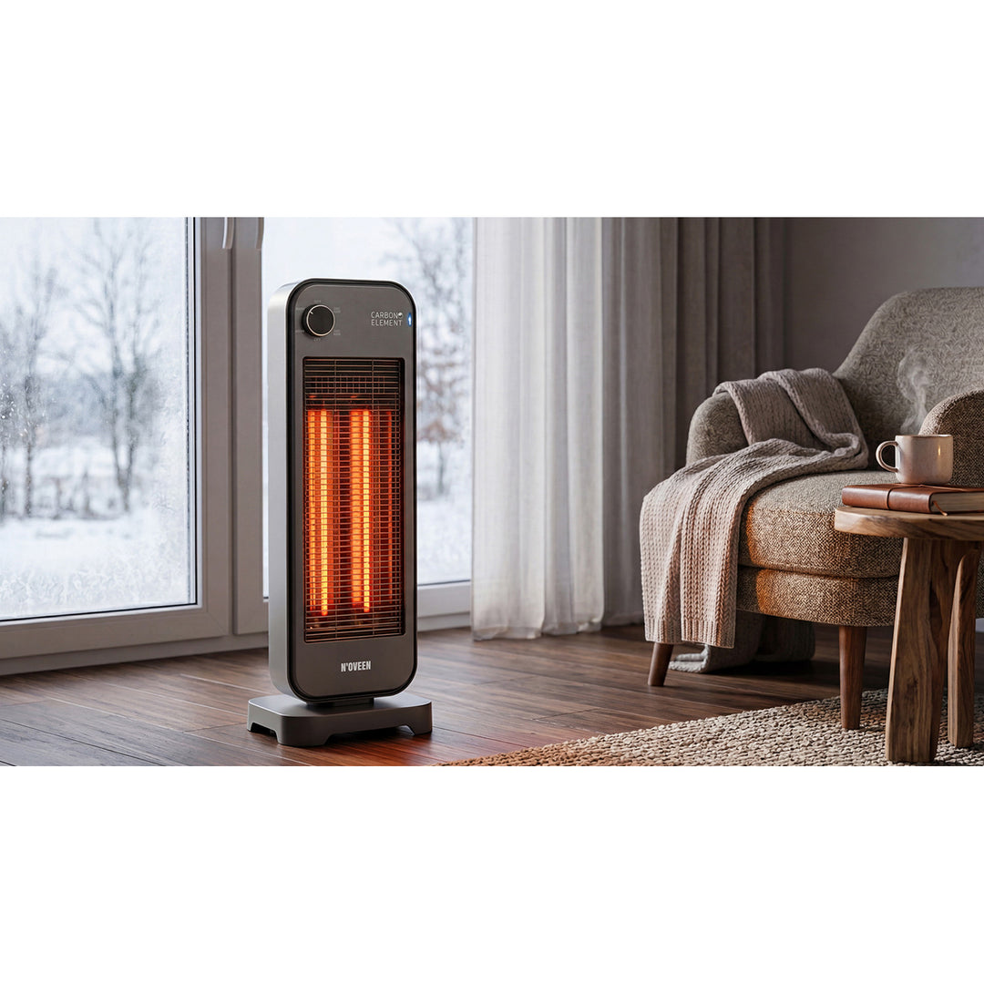 Riscaldatore a irraggiamento, infrarossi 900 W, 2 livelli di riscaldamento, Noveen
