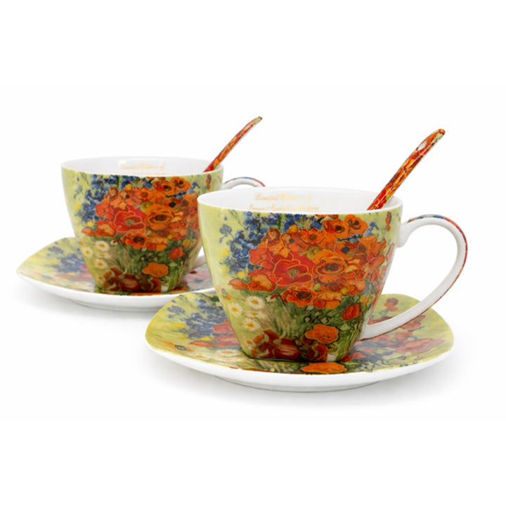 Tazze in porcellana Van Gogh “Papaveri” 2x250 ml, set da 2 pezzi, Queen Isabell