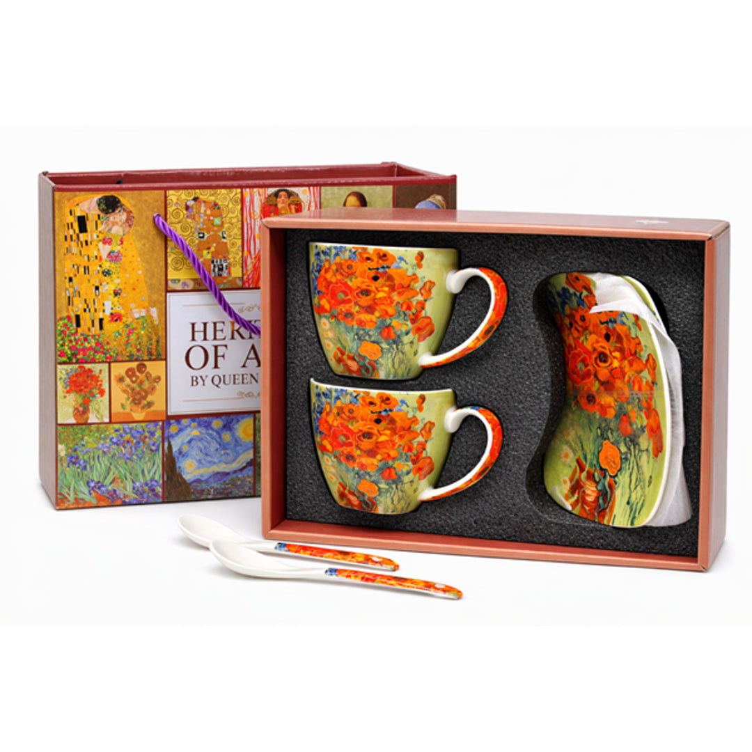 Tazze in porcellana Van Gogh “Papaveri” 2x250 ml, set da 2 pezzi, Queen Isabell