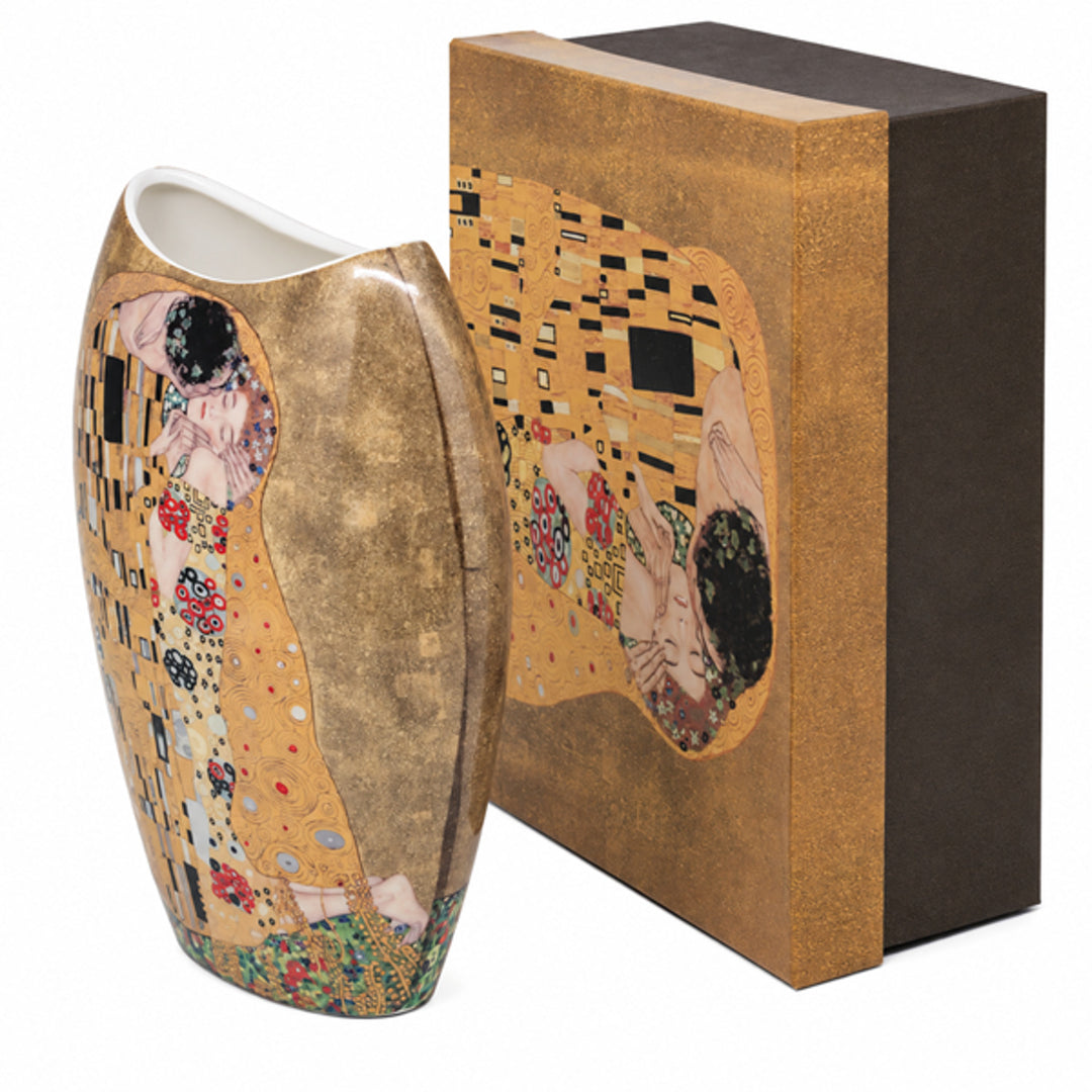Vaso in porcellana in confezione regalo, collezione Klimt “Il bacio”