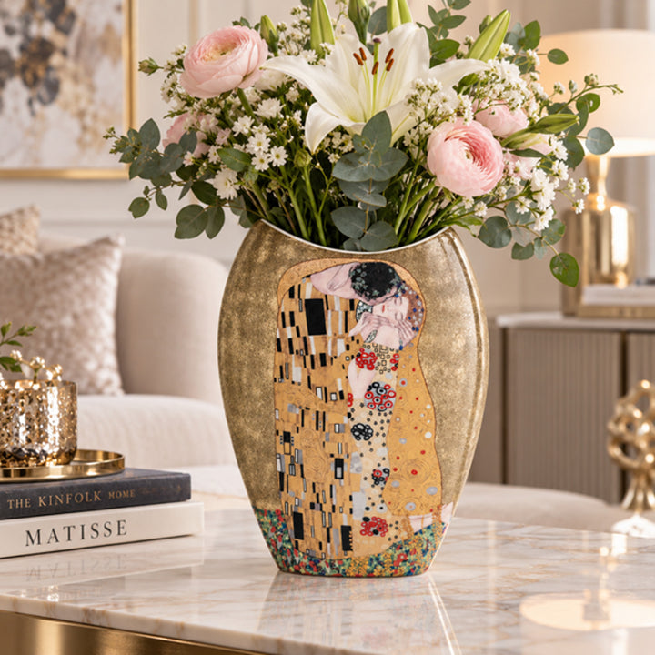 Vaso in porcellana in confezione regalo, collezione Klimt “Il bacio”