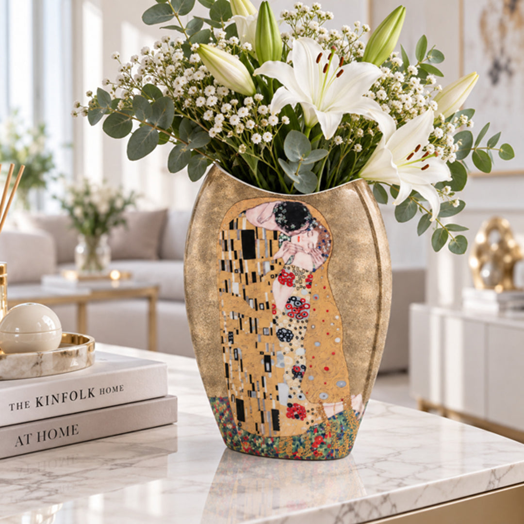 Vaso in porcellana in confezione regalo, collezione Klimt “Il bacio”