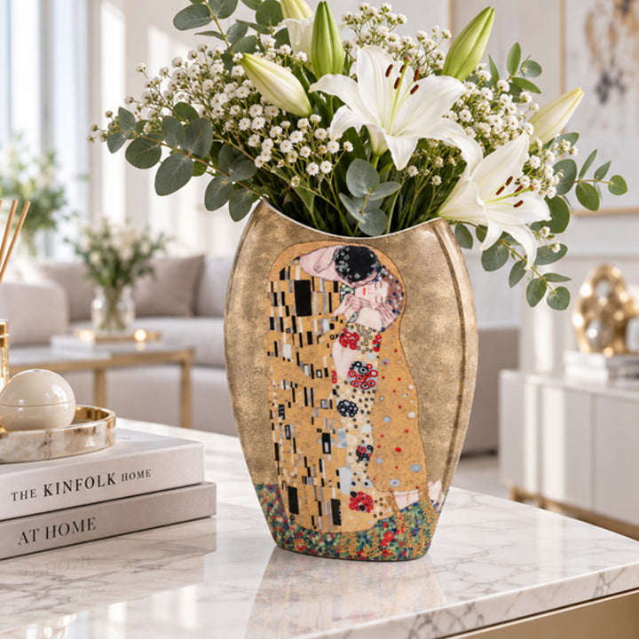 Vaso in porcellana in confezione regalo, collezione Klimt “Il bacio”
