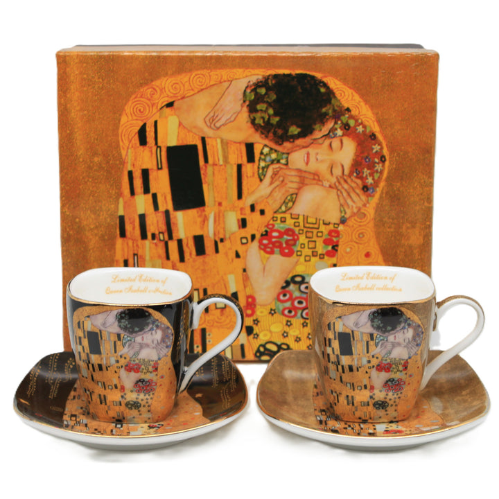 Tazzine da espresso in porcellana Klimt “Il bacio”, 2x100 ml, Queen Isabell