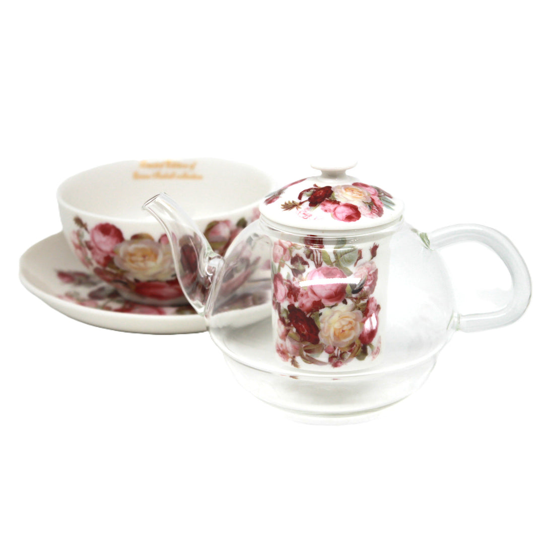 Servizio da tè “Rose”, tazza e teiera (tea for one) Queen Isabell