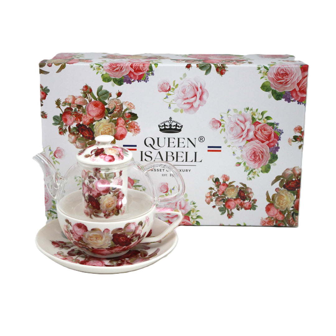 Servizio da tè “Rose”, tazza e teiera (tea for one) Queen Isabell