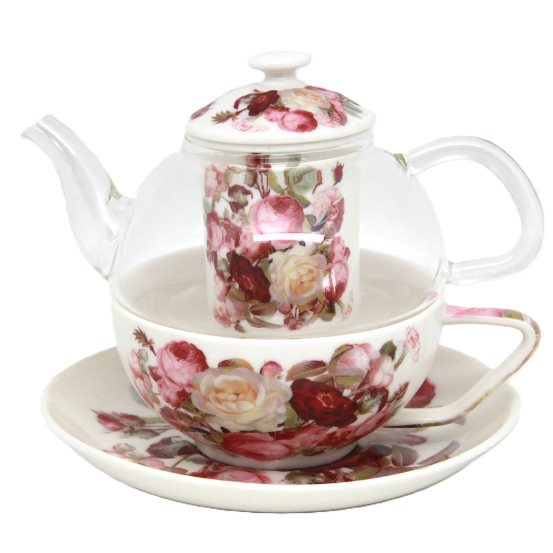 Servizio da tè “Rose”, tazza e teiera (tea for one) Queen Isabell