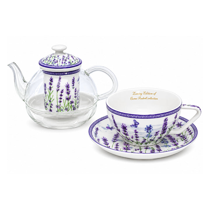 Servizio da tè “Lavanda”, tazza e teiera (tea for one) Queen Isabell