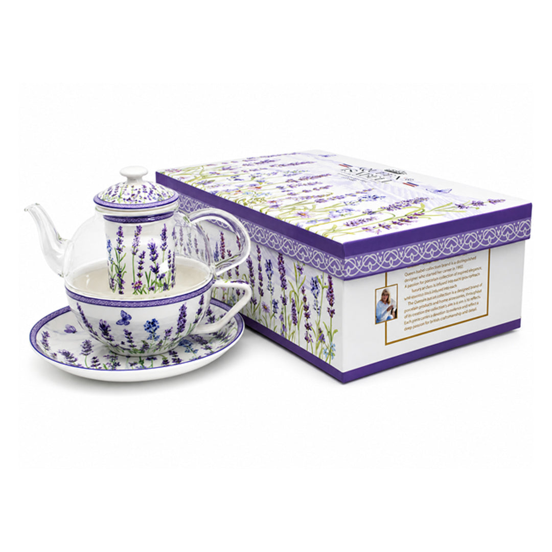 Servizio da tè “Lavanda”, tazza e teiera (tea for one) Queen Isabell